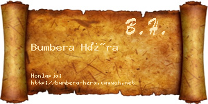 Bumbera Héra névjegykártya